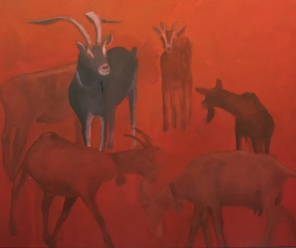 Geissen / Sagenwesen, Werk 16 von 33, 50 × 60 cm — Pia Schläppi
