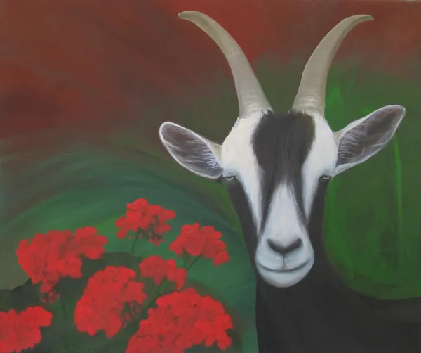 Geissen / Sagenwesen, Werk 3 von 33, 100 × 120 cm — Pia Schläppi