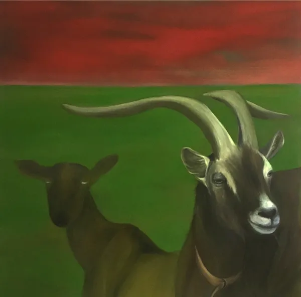 Geissen / Sagenwesen, Werk 18 von 33, 100 × 100 cm — Pia Schläppi