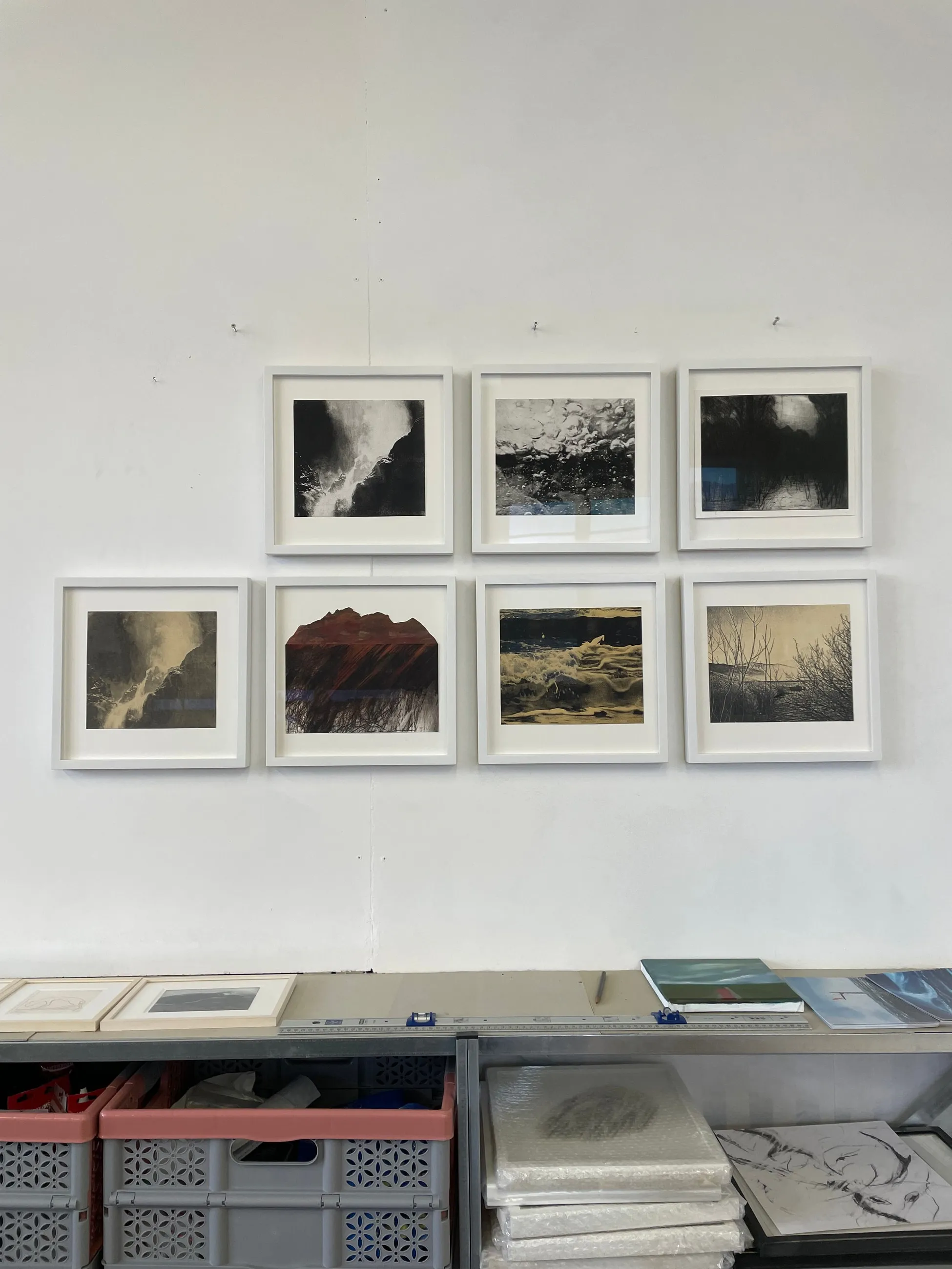 Tiefdruck / Monotypien Gumprint, Werk 43 von 47, mehrteilig, je Teil 30 × 30 cm — Pia Schläppi